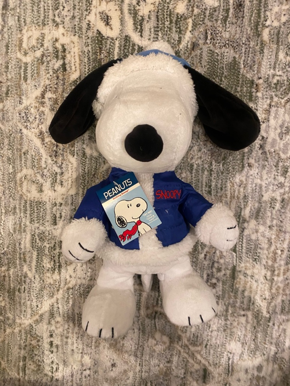 Peanuts Snoopy Plush in Blue Jacket and White Fur